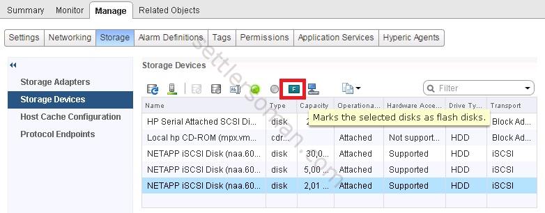 How to emulate SSD disk - vSphere 6.0 mark as flash