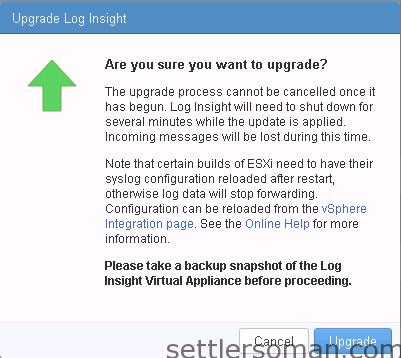 How to upgrade VMware Log Insight 2.0 to vRealize Log Insight 2.5 - 4