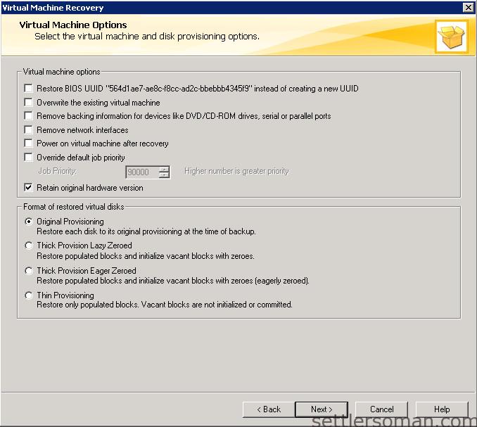 NetBackup - restore VMware VM backup 10