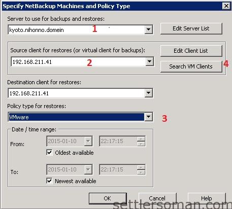 NetBackup - restore VMware VM backup 4