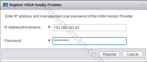How to configure VMware Virtual Volumes (VVOL) on NetApp to work with vSphere 6 - VASA register 2