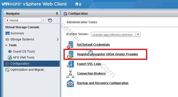How to configure VMware Virtual Volumes (VVOL) on NetApp to work with vSphere 6 - VASA register