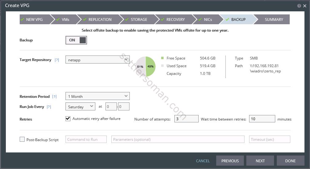 How to create and configure Zerto Virtual Protection Group (VPG) 10
