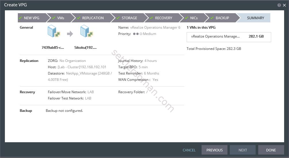 How to create and configure Zerto Virtual Protection Group (VPG) 11