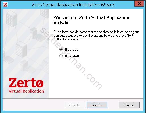 Zerto Virtual Manager upgrade from 3.5 to 4.0