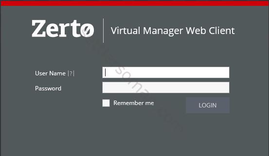 Zerto Virtual Replication 4.0 - Web Client