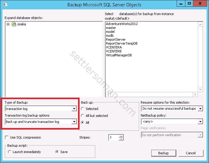 How to configure a NetBackup policy to protect Microsoft SQL logs