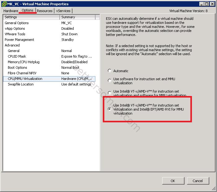 CPU/Mem virtualiation options via Standard Client