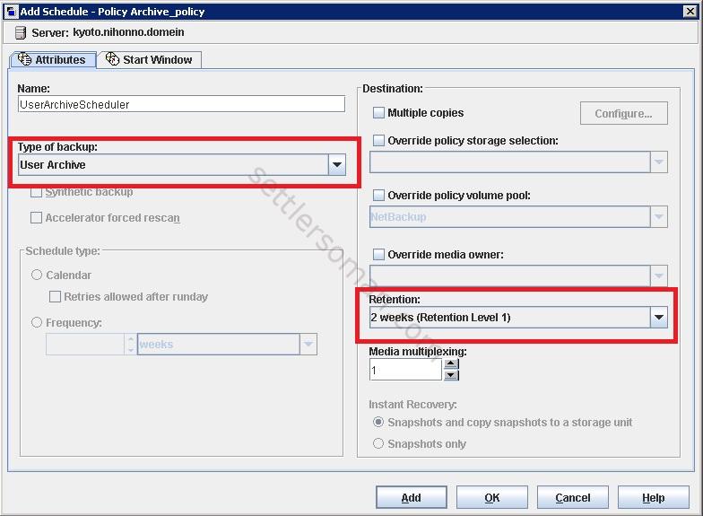 How to archive files using a NetBackup policy Windows 3