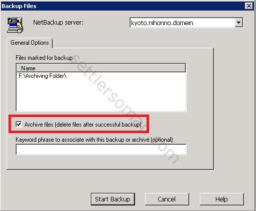 How to archive files using a NetBackup policy Windows BAR GUI 2