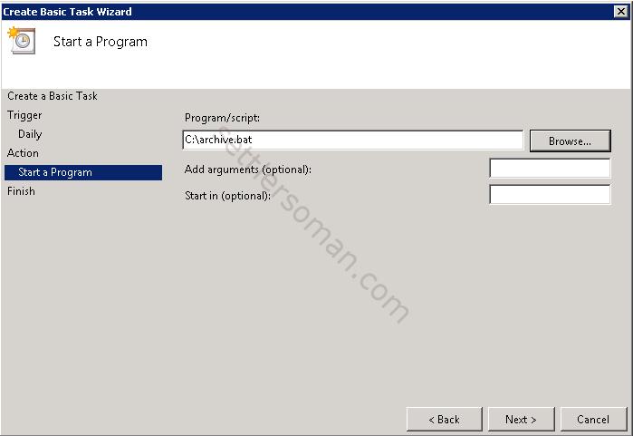 How to archive files using a NetBackup policy Windows task 6