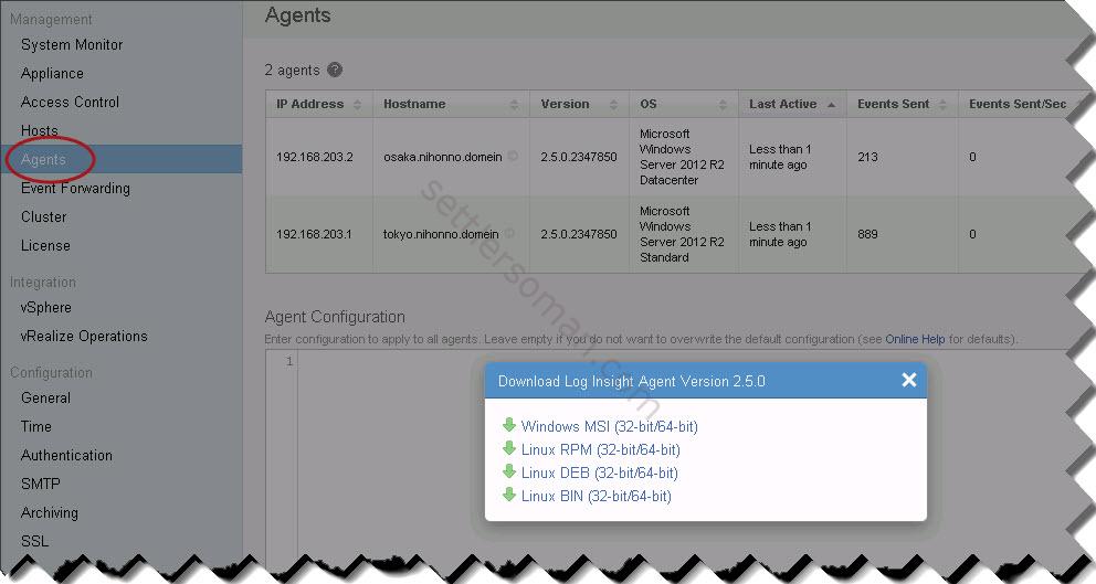 vRealize Log Insight overview: download agent