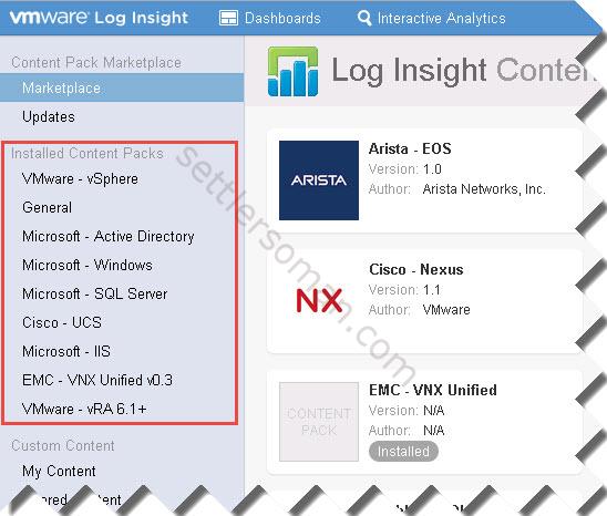 vRealize Log Insight overview: install content pack manually 4