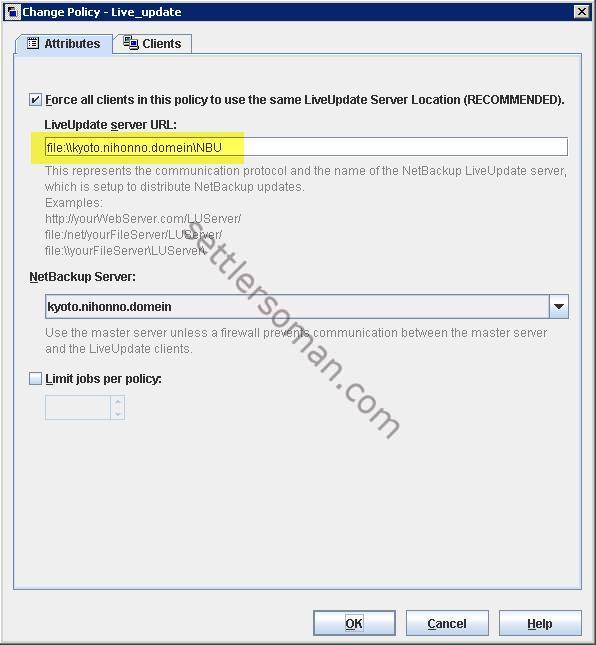 How to configure NetBackup LiveUpdate policy 3
