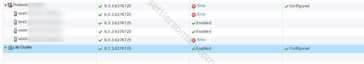 FTF 003 VMware NSX - Hosts with Error status 1