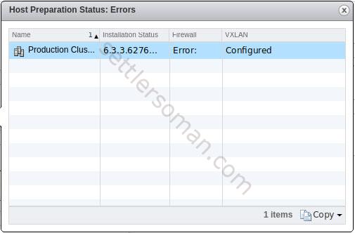 FTF 003 VMware NSX - Hosts with Error status 2