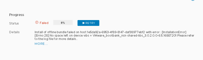 esxi update no space left on device esxi update no space left on device